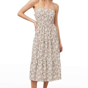 NWOT RAILS Leni Open-Back Floral Poplin Midi Dress